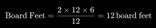 Example Board Feet Calculation